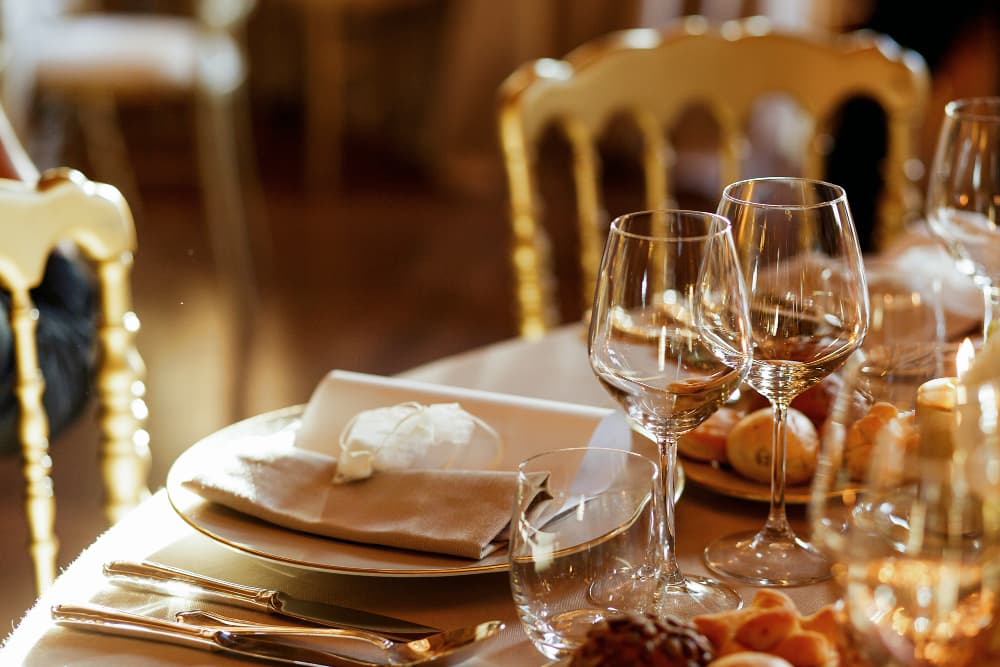 Table setting in our private dining space